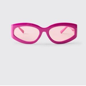 Boohoo Mens Pink Oval Frame Sunglasses